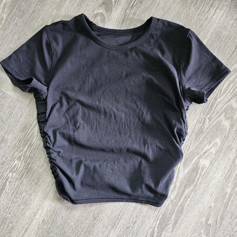 Lululemon All It Takes Ribbed Nulu Top Size 6 Black